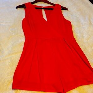 NWOT- She + Sky Vibrant Orange V-Neck Sleeveless Romper, never worn
